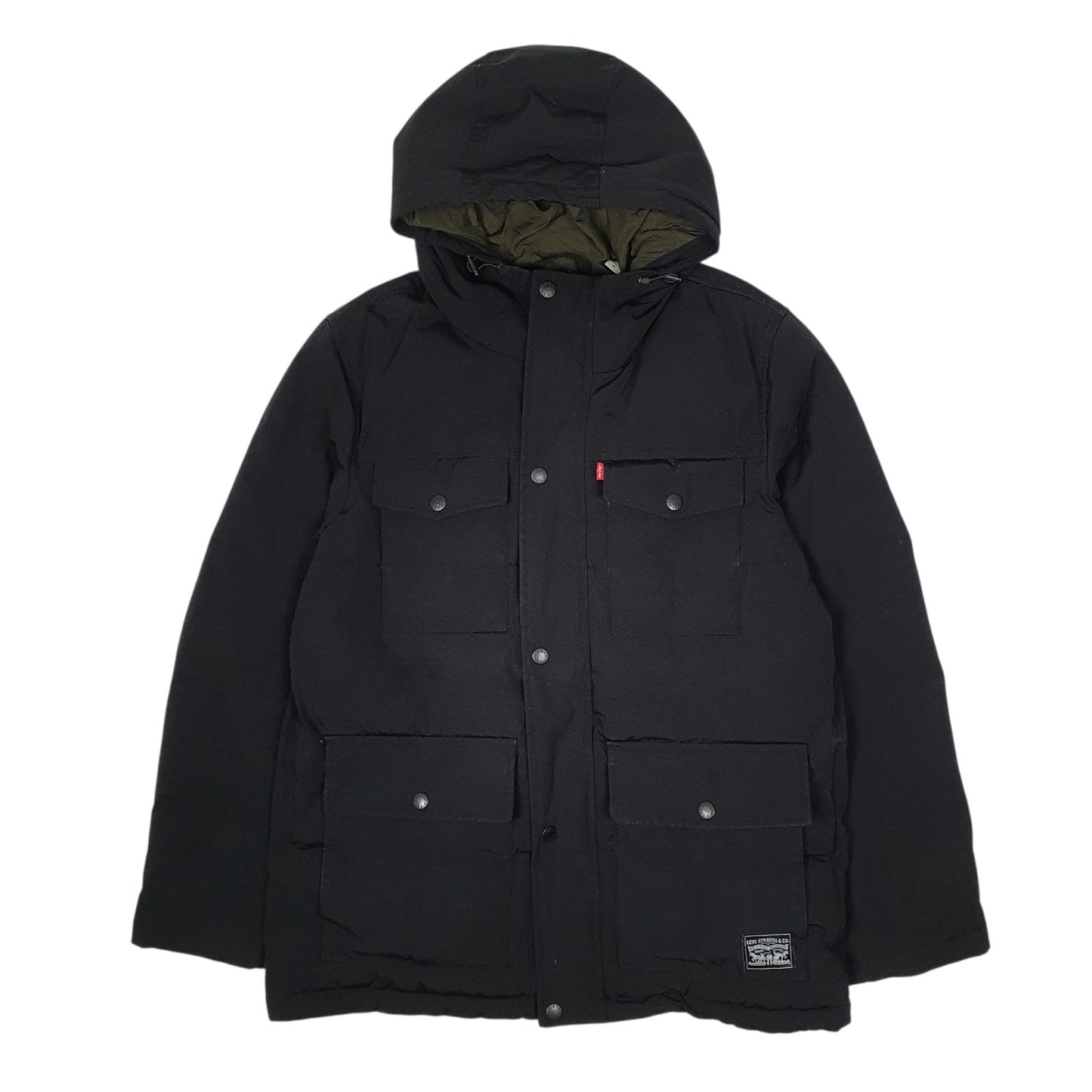 Mens Black Levis Arctic Parka  Coat