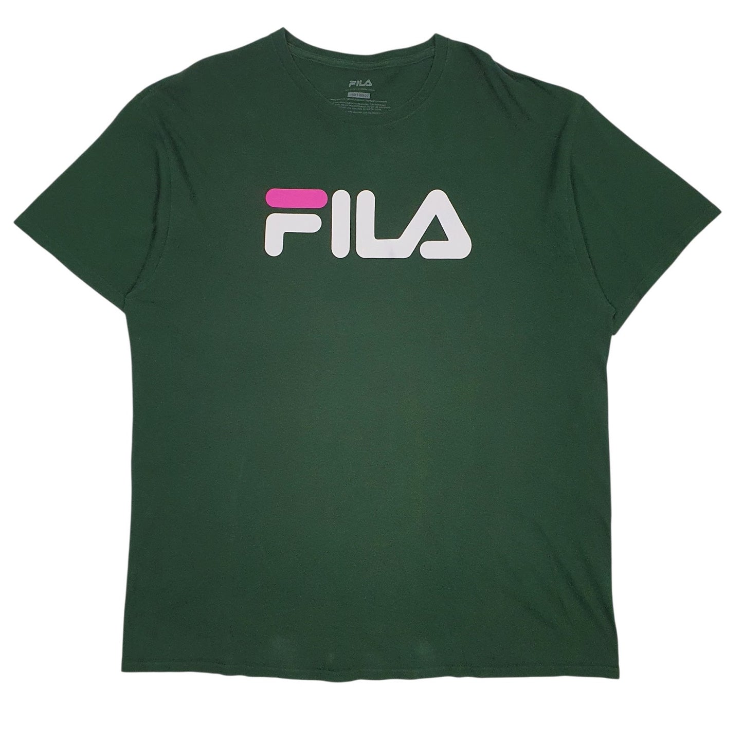 Mens Green Fila Spellout Short Sleeve T Shirt