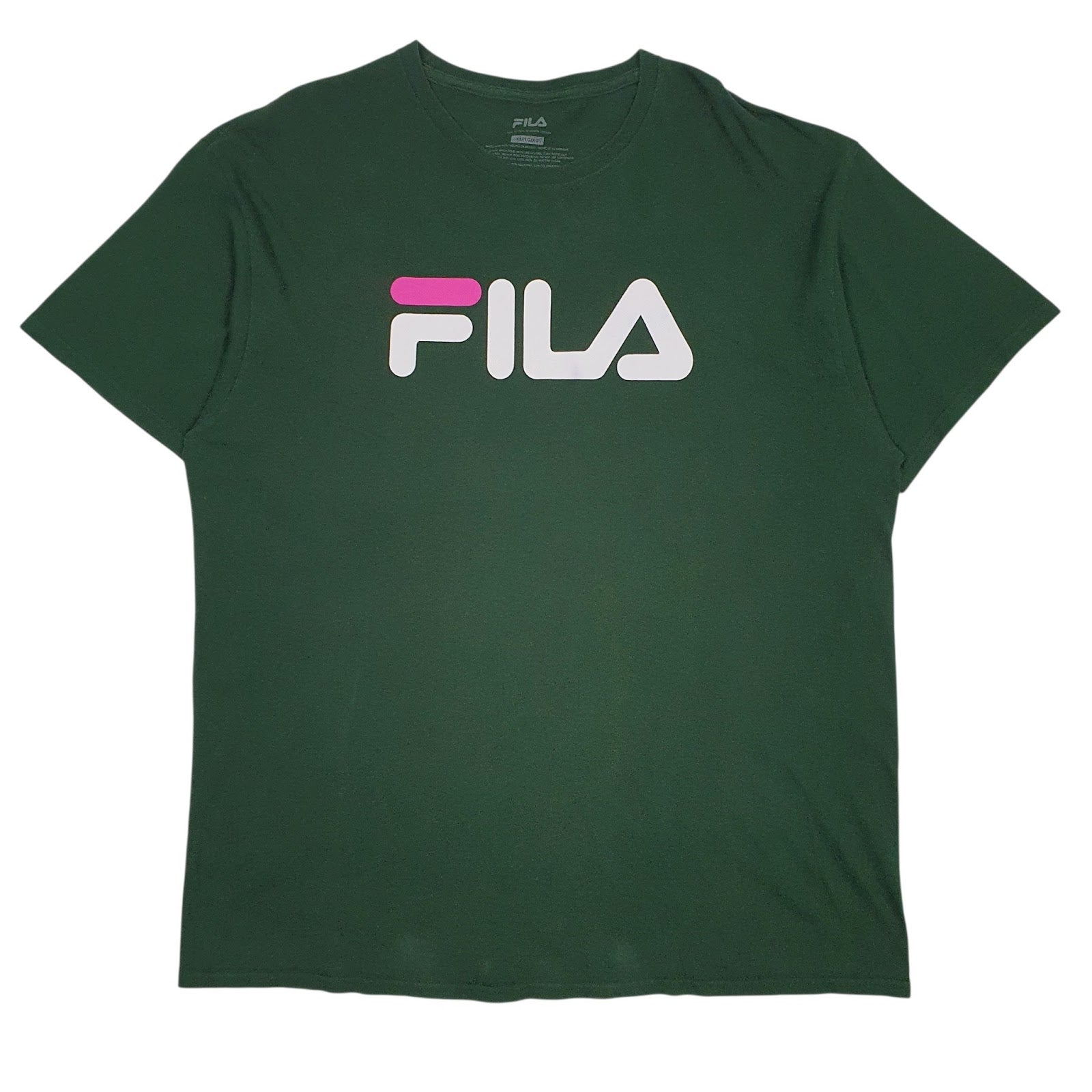 Mens Green Fila Spellout Short Sleeve T Shirt