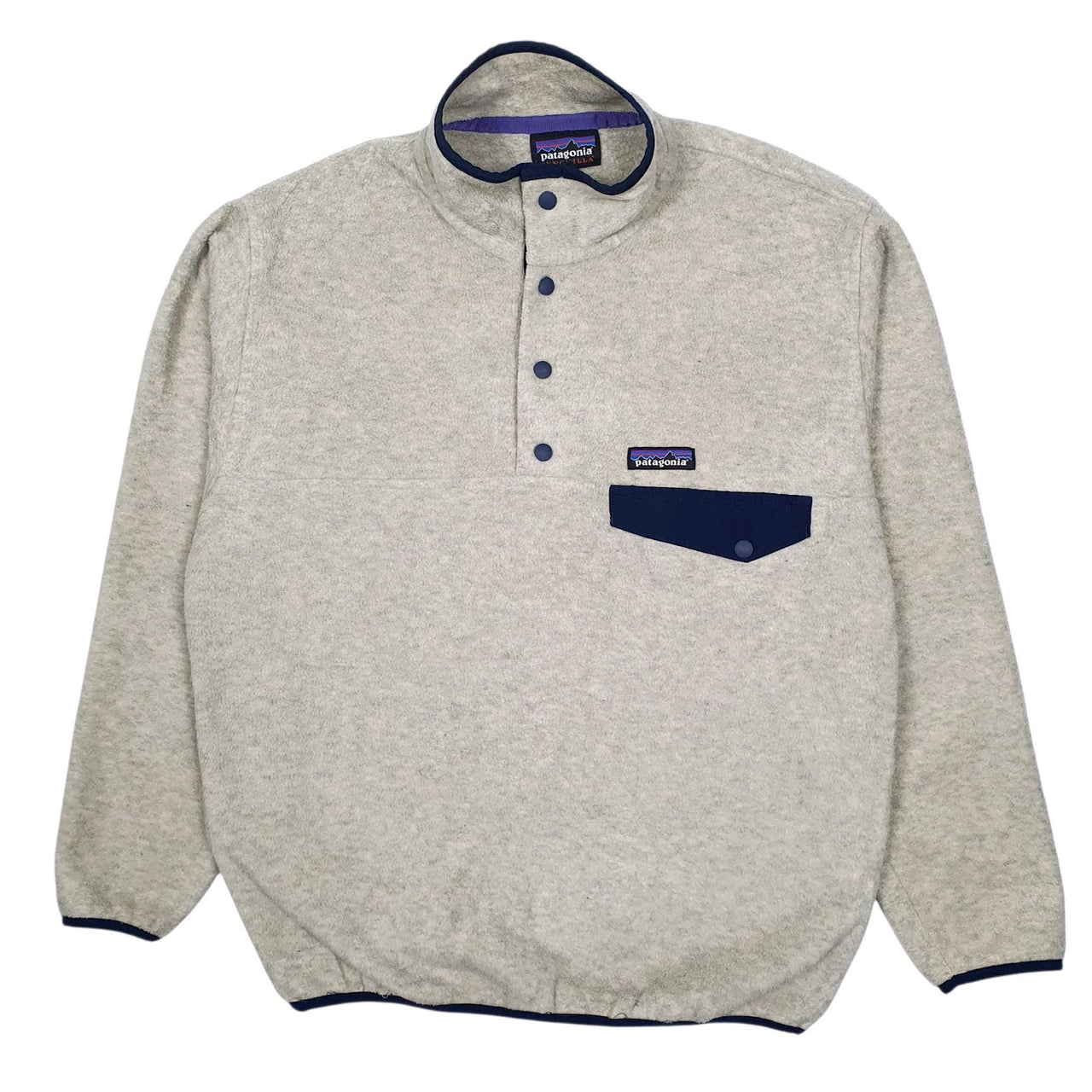 Mens Cream Patagonia Synchilla Quarter Zip Jumper