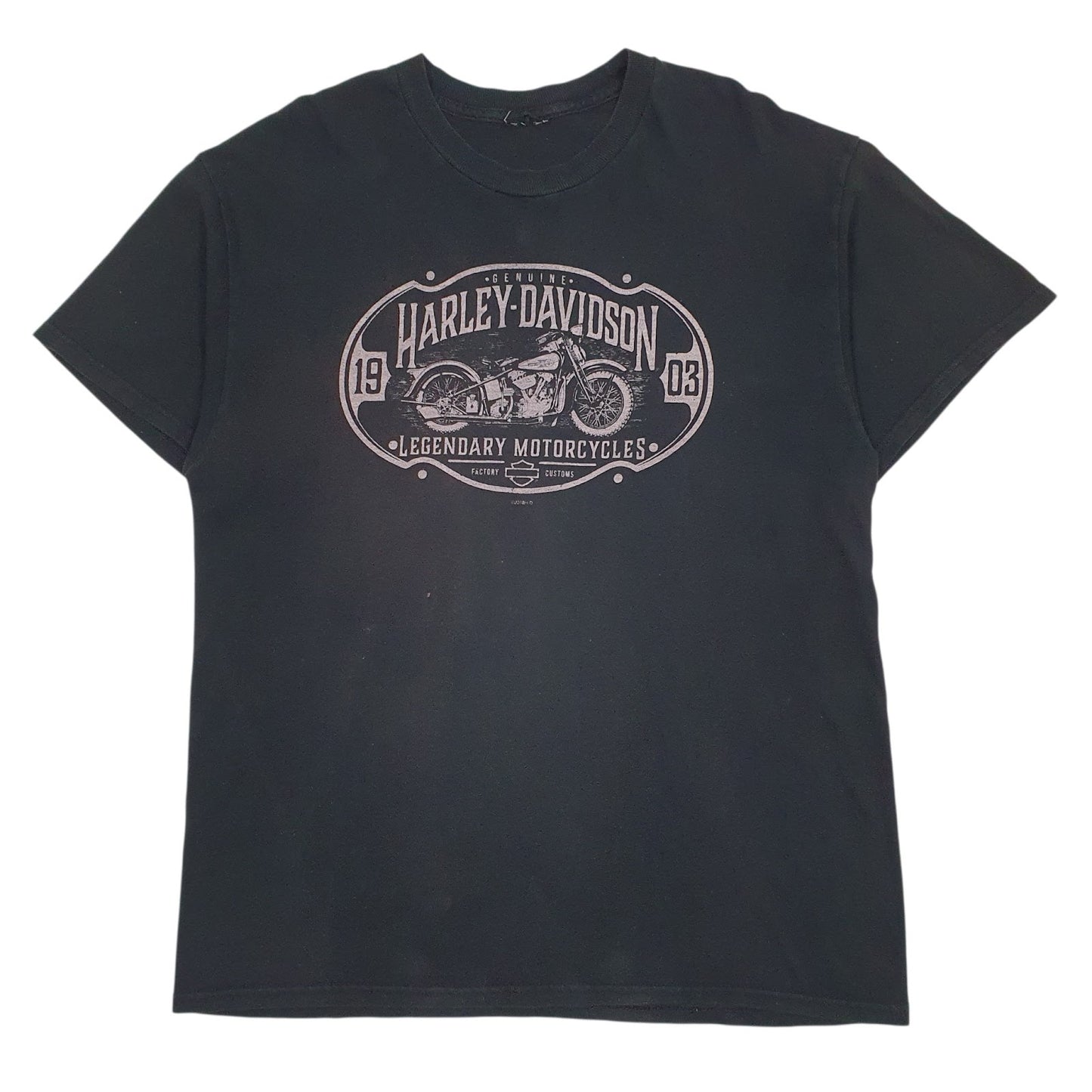 Mens Black Harley Davidson Spellout Graphic Short Sleeve T Shirt