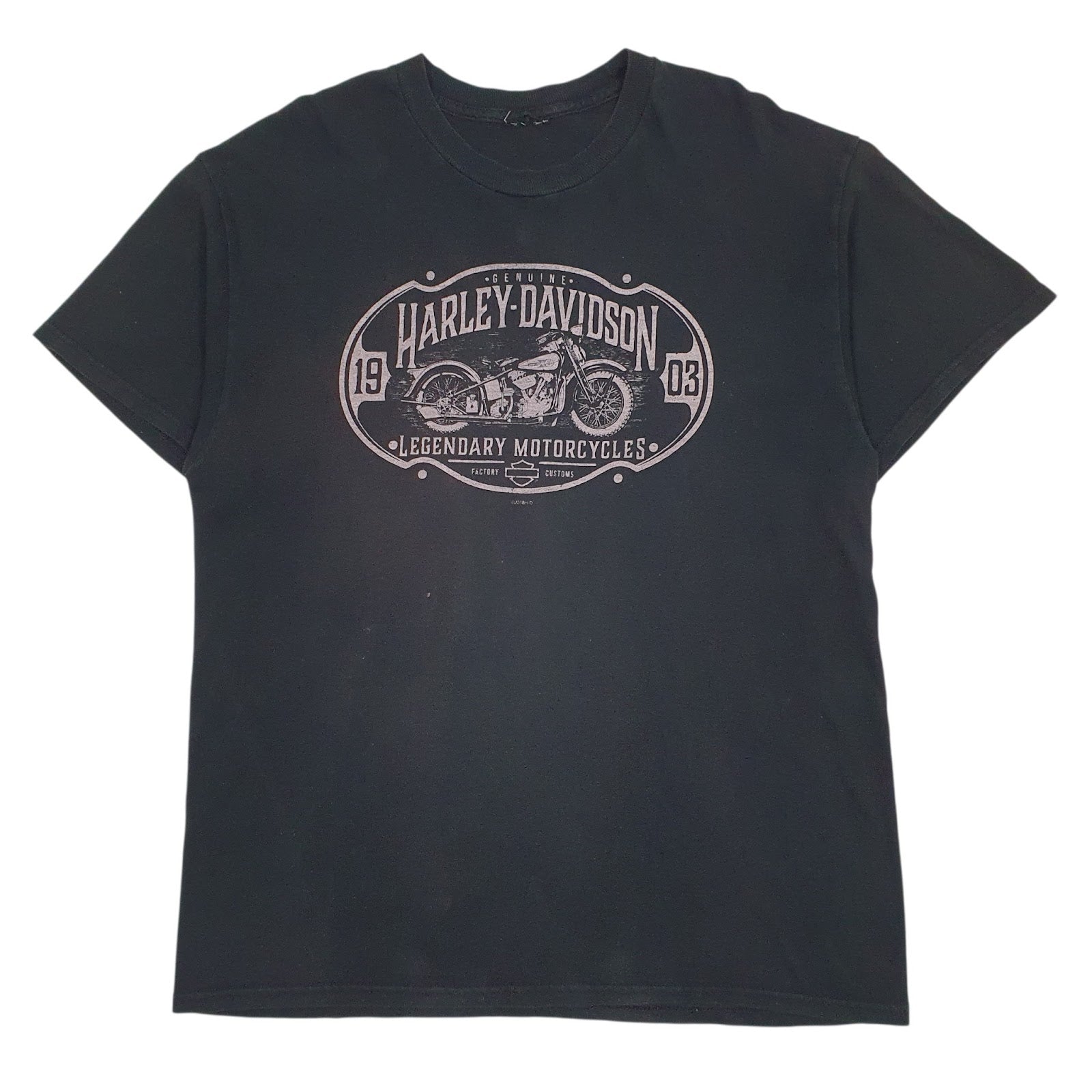 Mens Black Harley Davidson Spellout Graphic Short Sleeve T Shirt