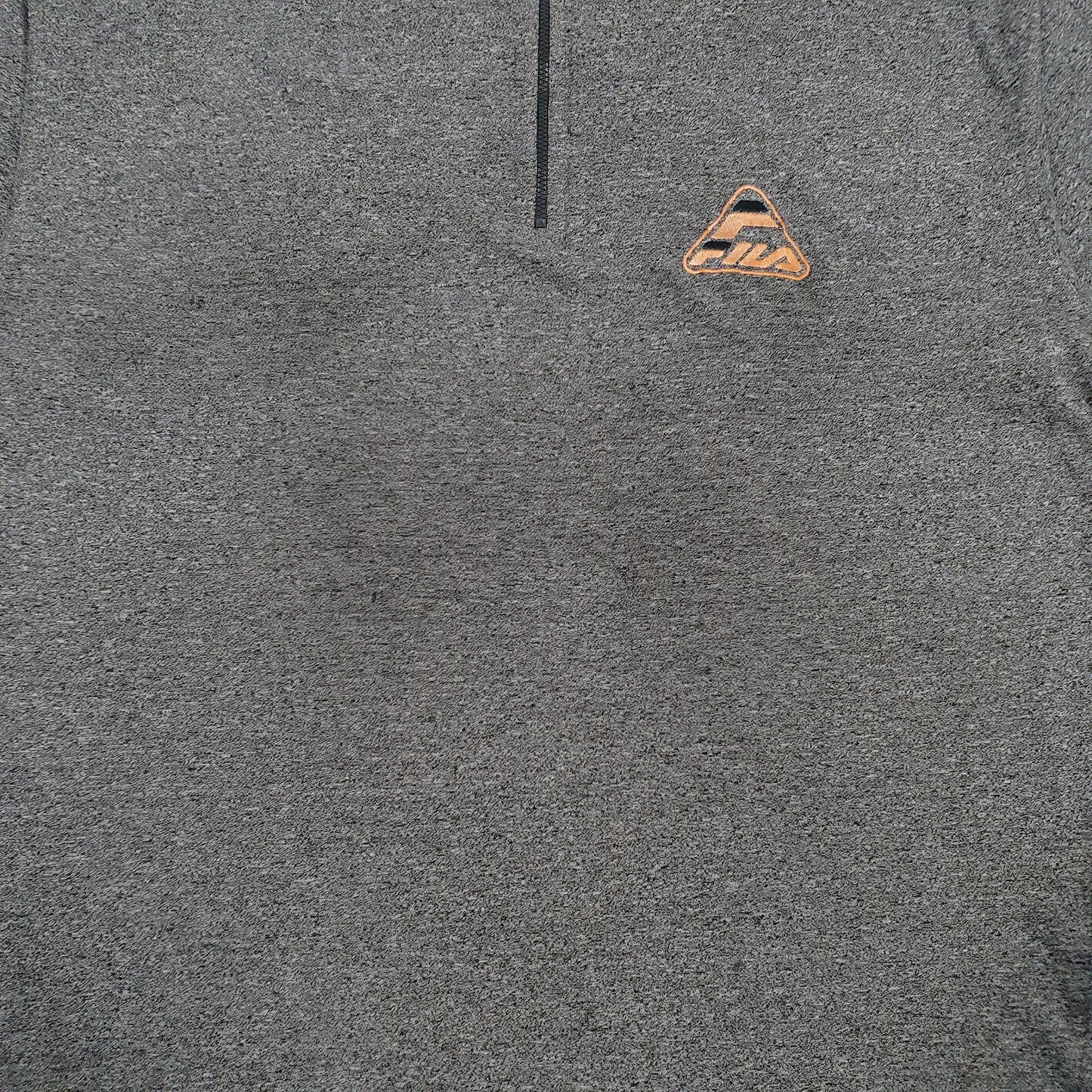 Mens Grey Fila Quarter Zip  Polo Shirt