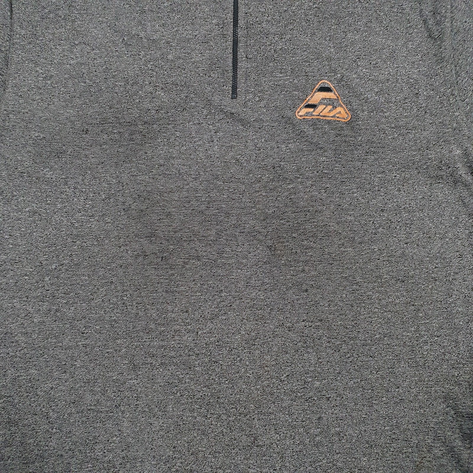 Mens Grey Fila Quarter Zip  Polo Shirt