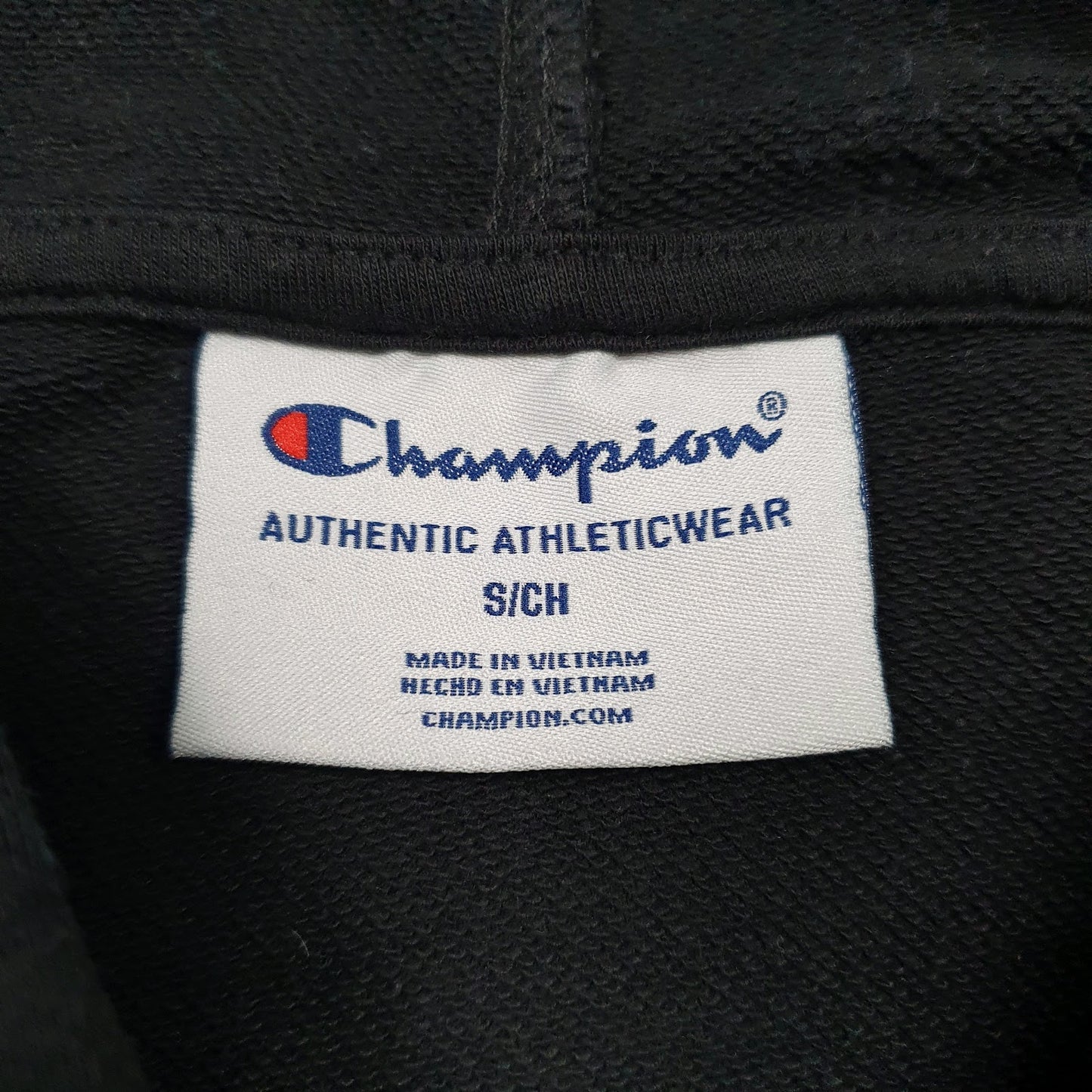 Mens Black Champion Spellout Hoodie Jumper