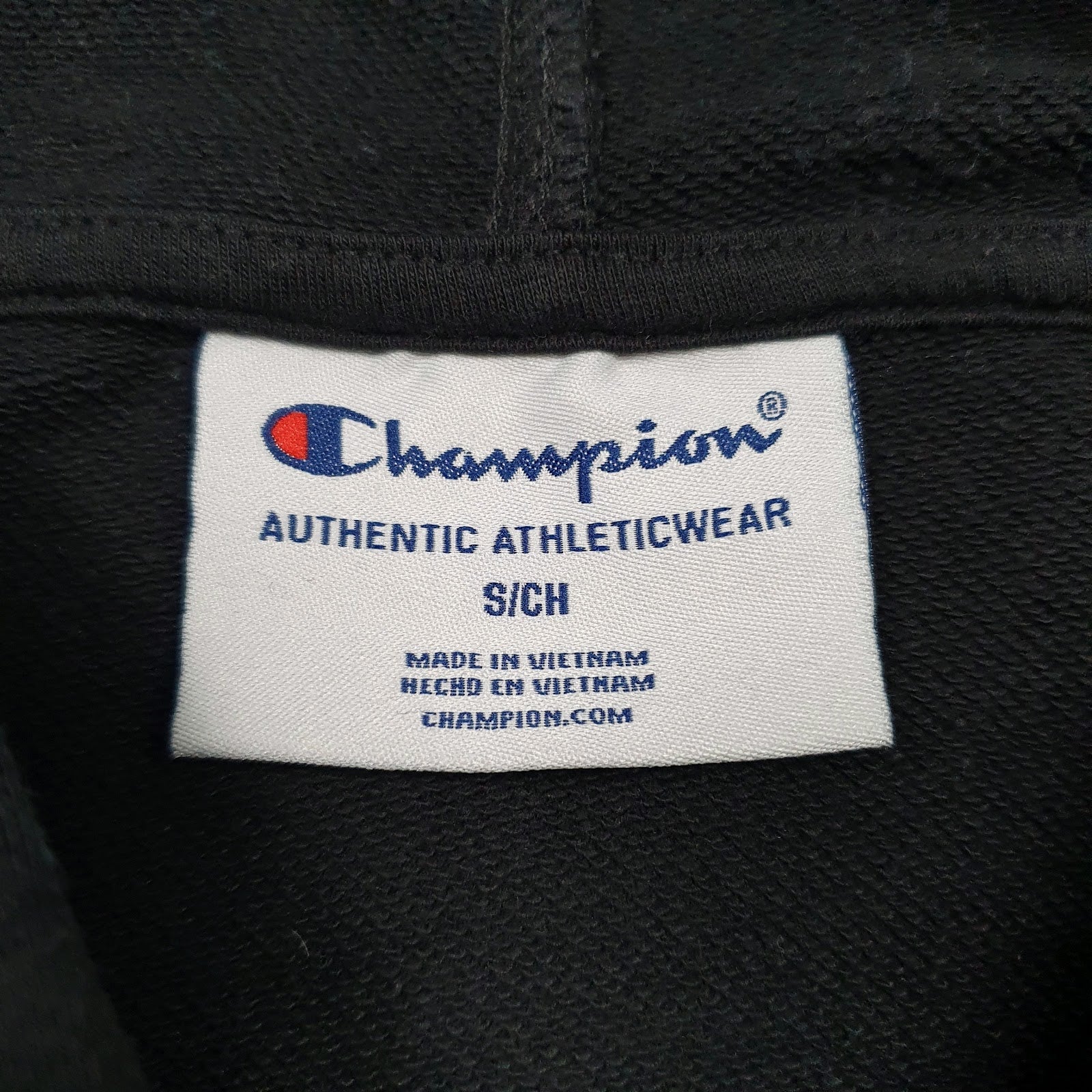 Mens Black Champion Spellout Hoodie Jumper