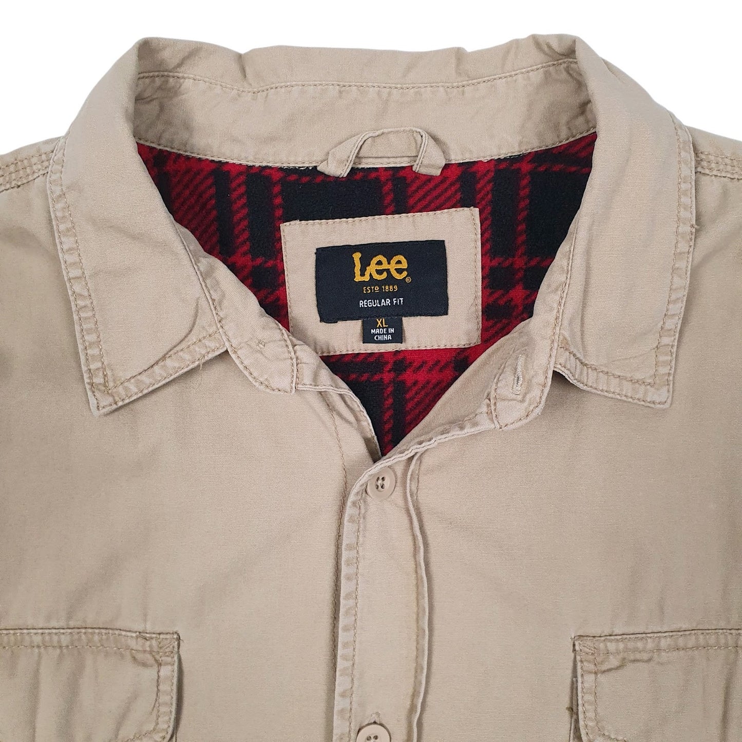Mens Beige Lee Fleece Lined  Coat