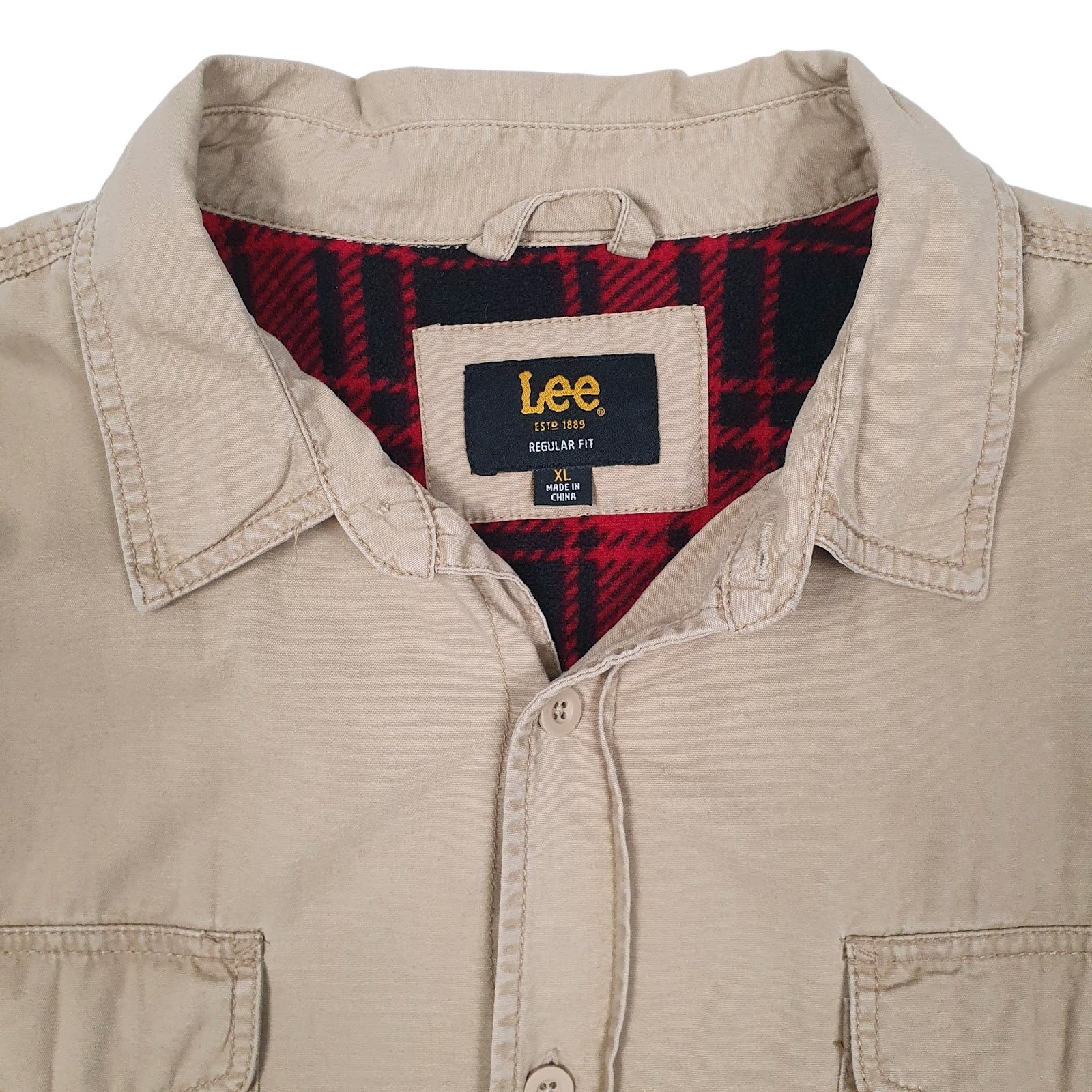 Mens Beige Lee Fleece Lined  Coat