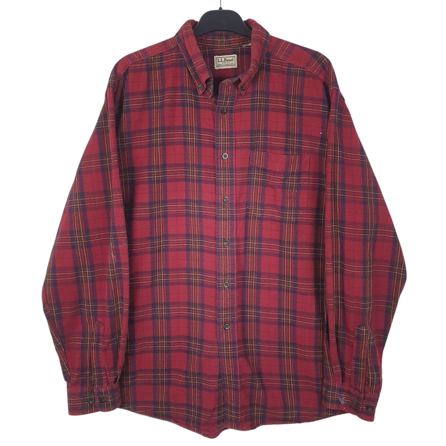 Mens Red L.L.Bean Flannel Long Sleeve Shirt