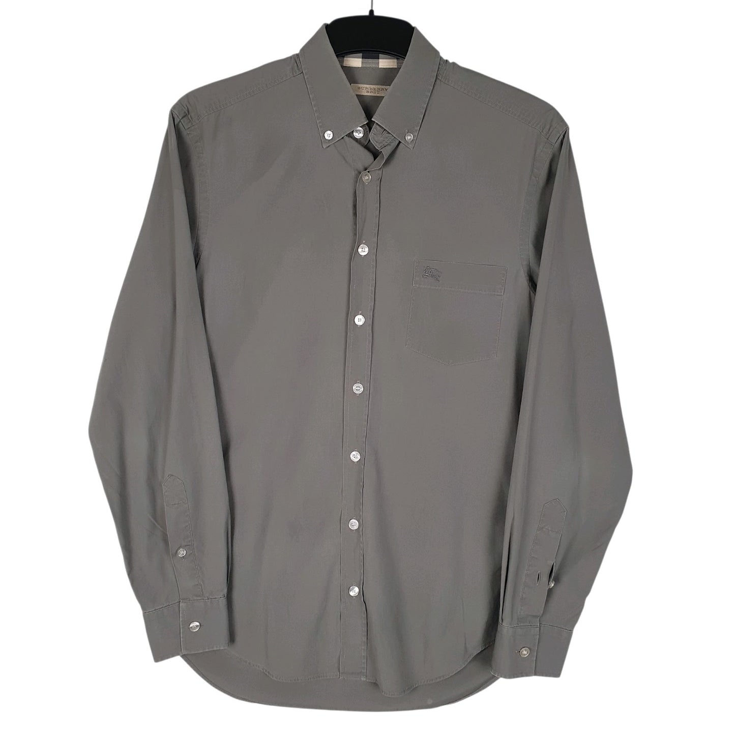 Mens Grey Burberry  Long Sleeve Shirt