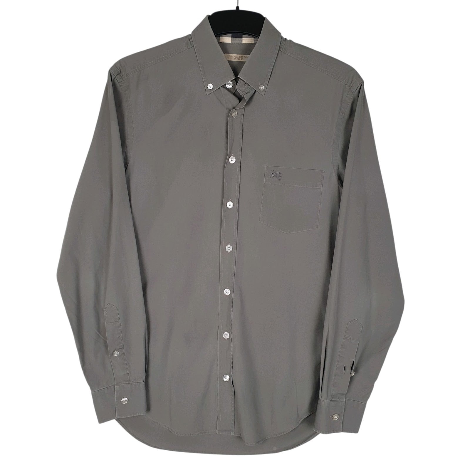 Mens Grey Burberry  Long Sleeve Shirt