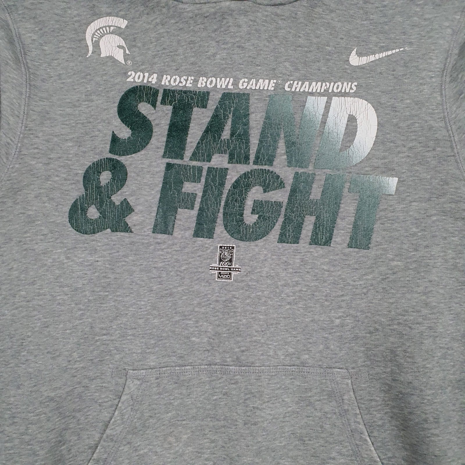 Mens Grey Nike 2014 Rose Bowl Game Champions Hoodie Jumper