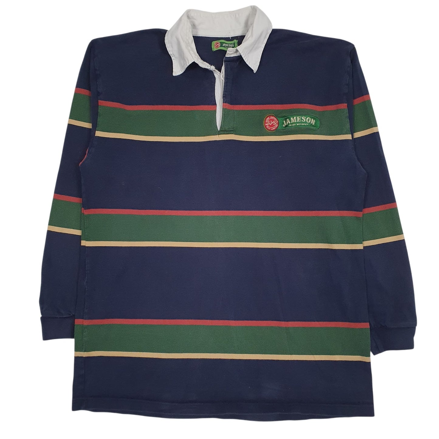 Mens Navy James Irish Whiskey Rugby Long Sleeve Polo Shirt