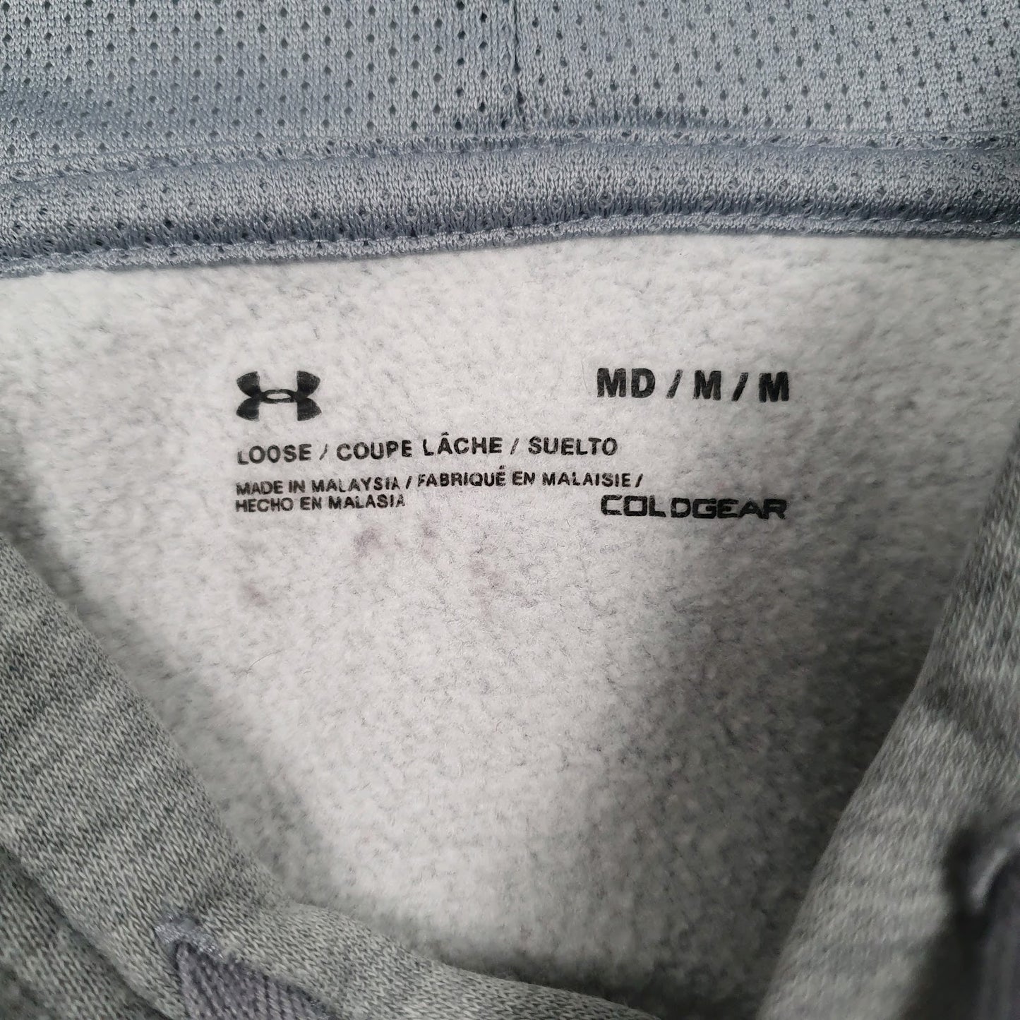 Mens Grey Under Armour Cold Gear Hoodie Jumper