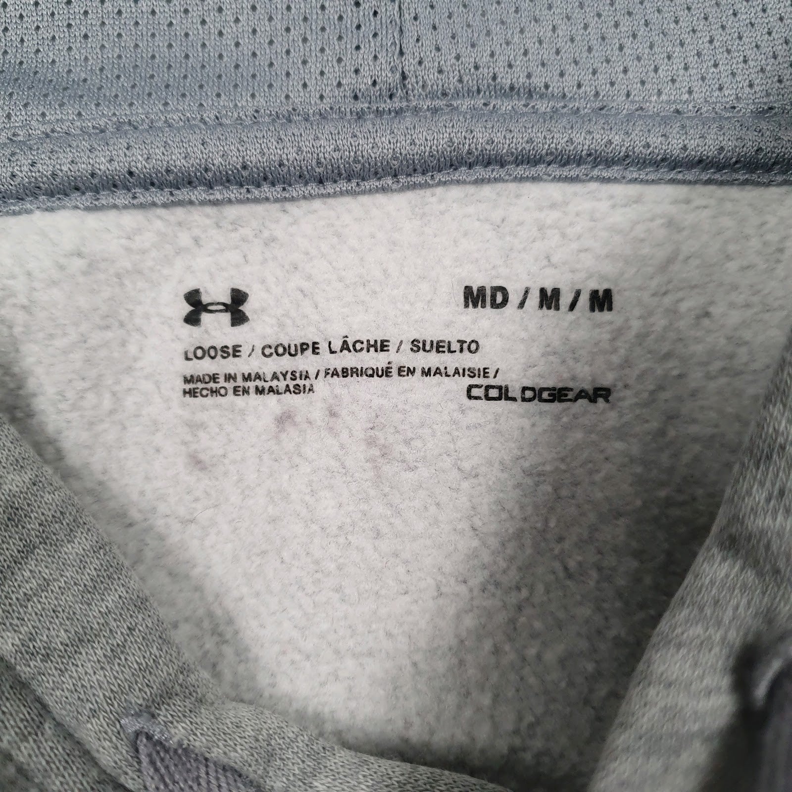 Mens Grey Under Armour Cold Gear Hoodie Jumper