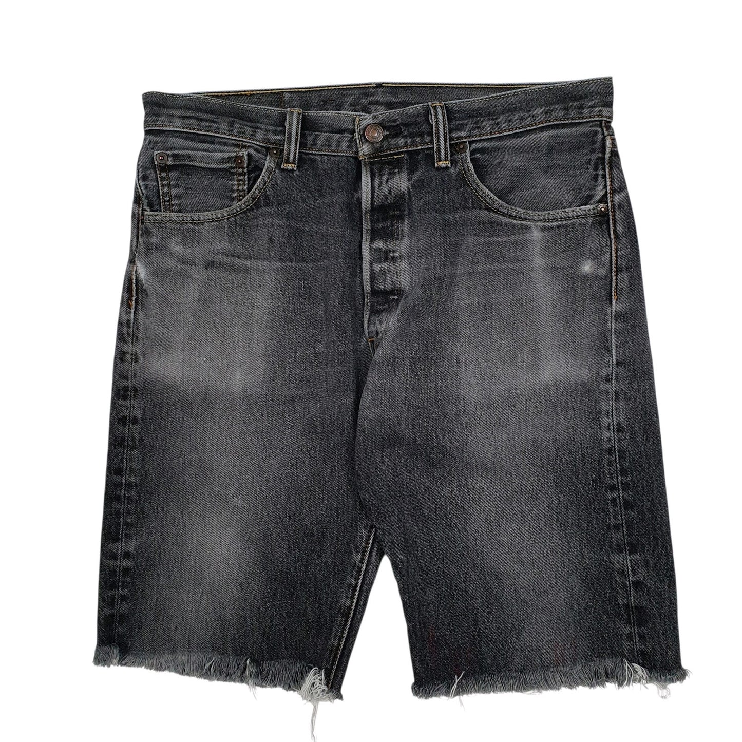 Mens Grey Levis Cut Off Denim Shorts