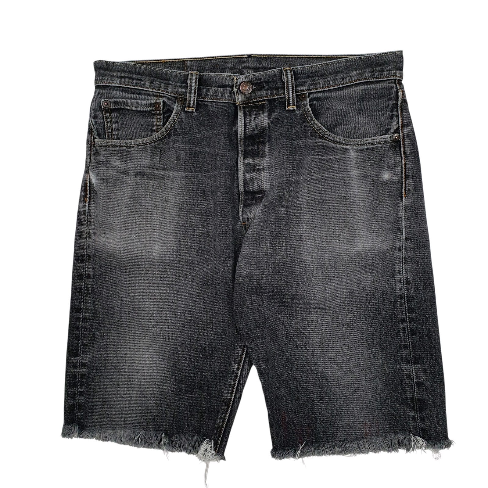 Mens Grey Levis Cut Off Denim Shorts