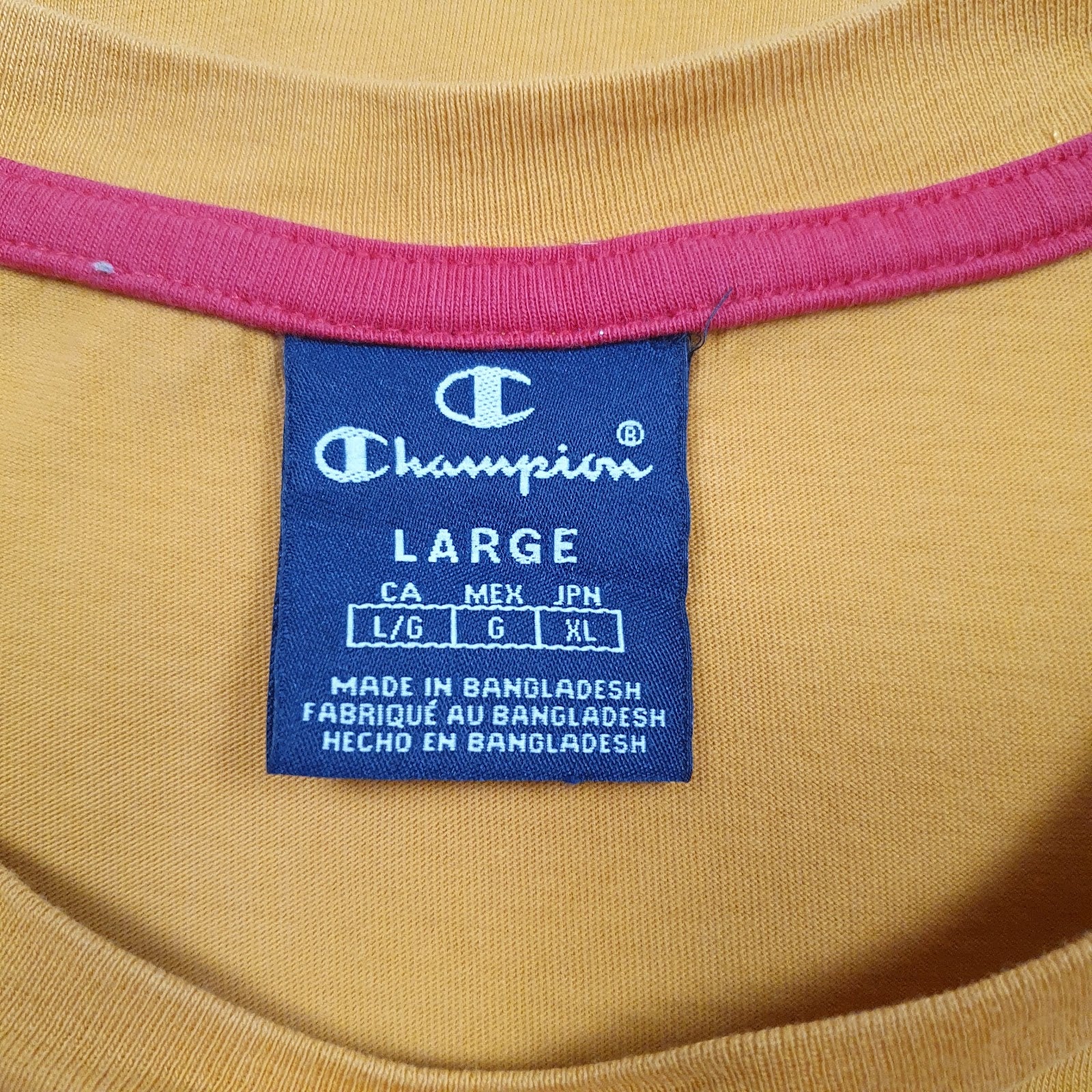 Mens Yellow Champion   T Shirt