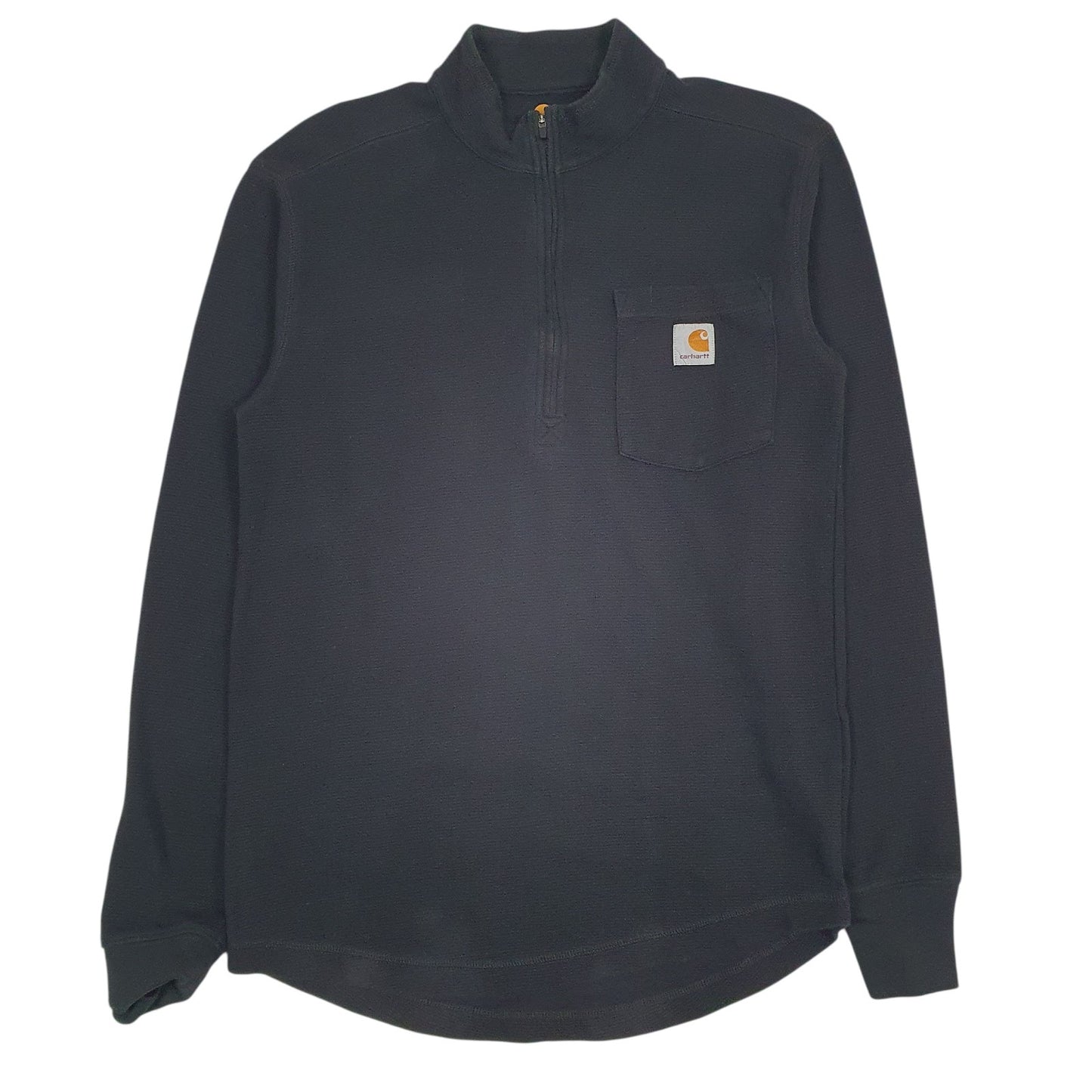 Mens Black Carhartt Lightweight Quarter Zip Jumper