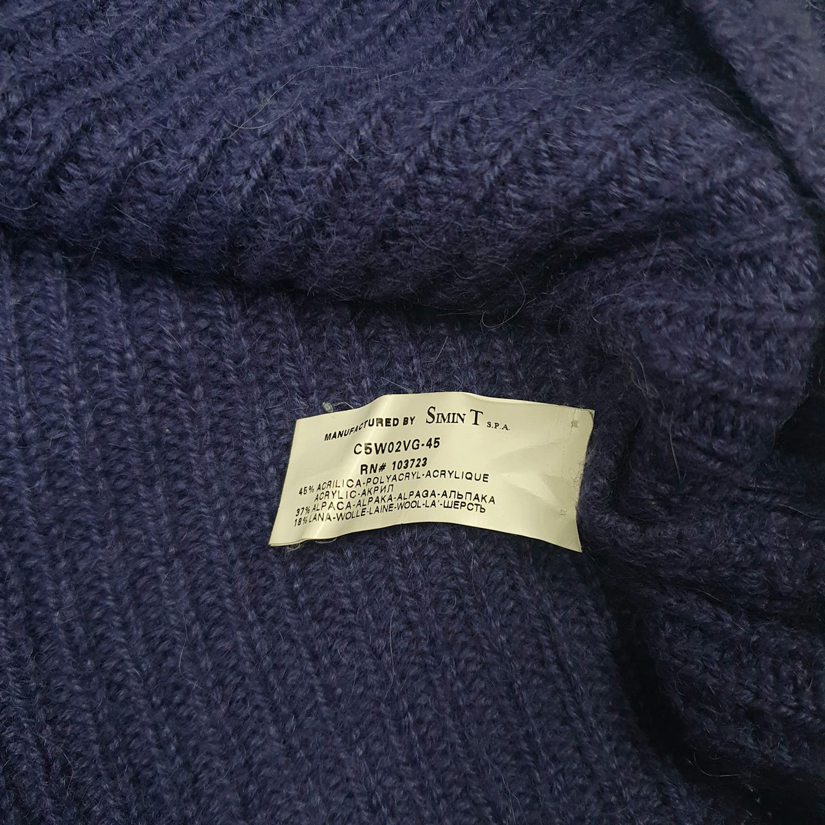 Womens Purple Armani Knit Shoal Neck Jumper