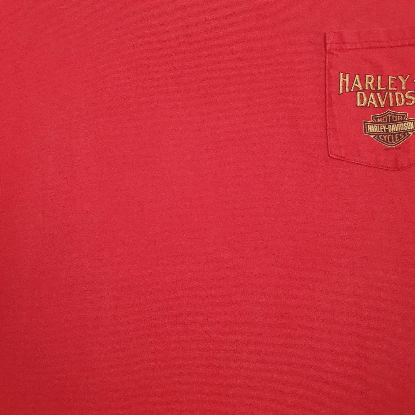 Mens Red Harley Davidson  Crewneck T Shirt