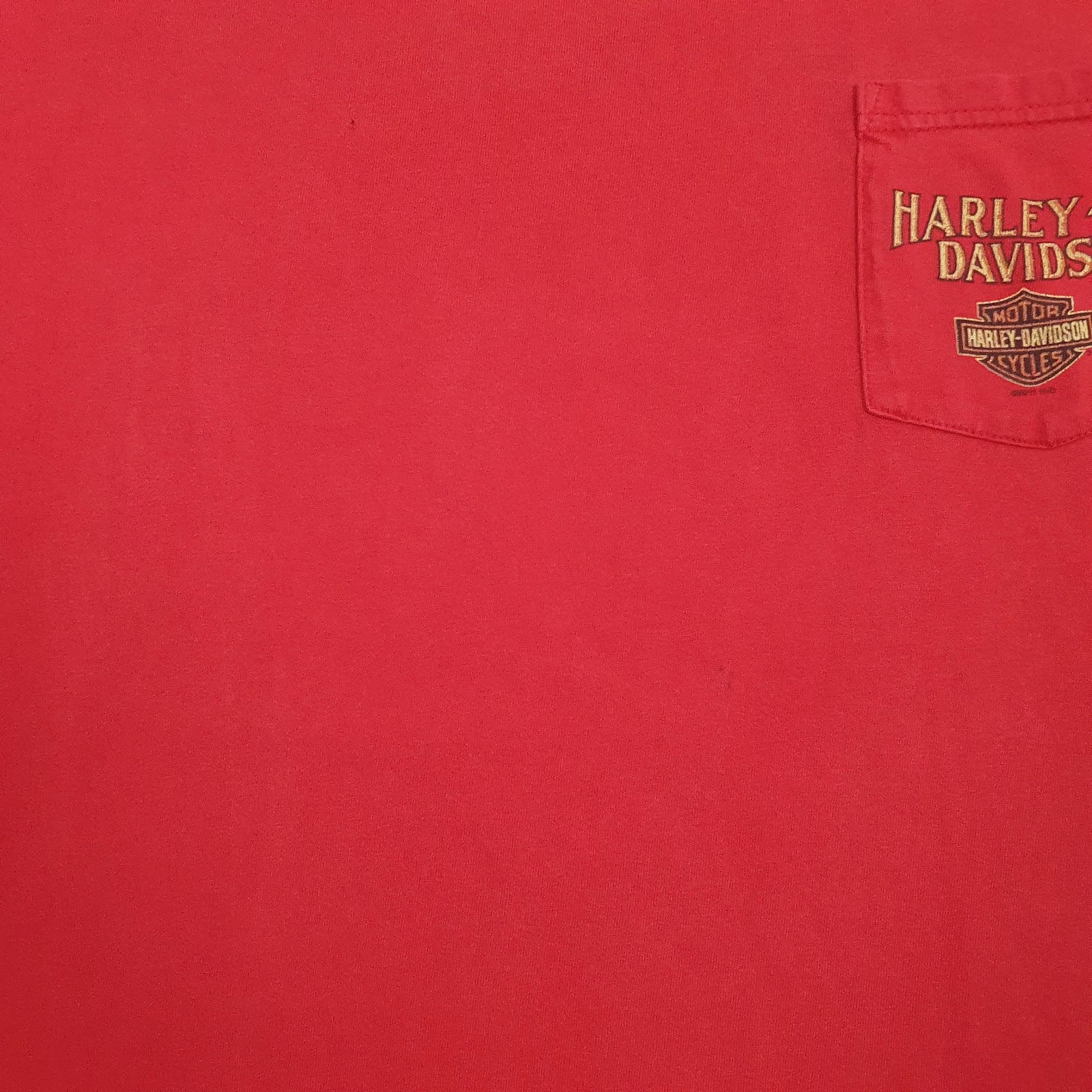 Mens Red Harley Davidson  Crewneck T Shirt