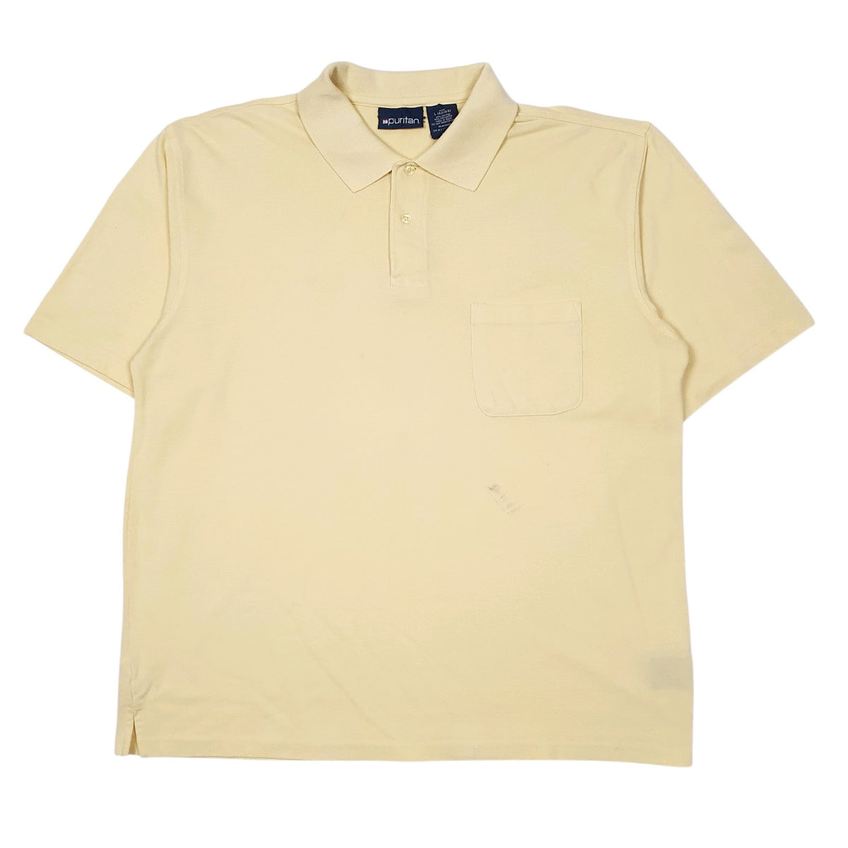 Mens Yellow Puritan  Short Sleeve Polo Shirt