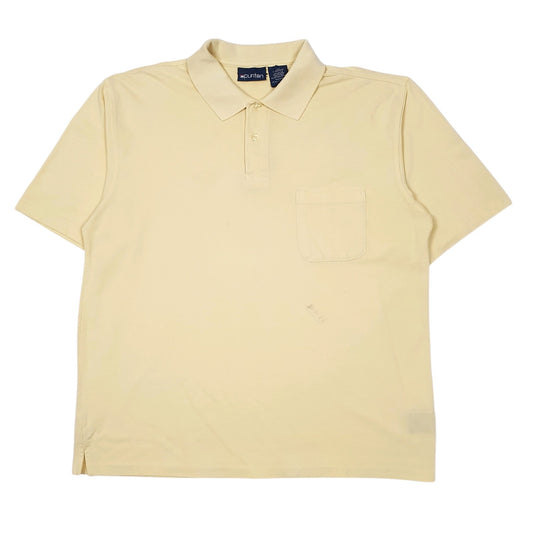 Mens Yellow Puritan  Short Sleeve Polo Shirt
