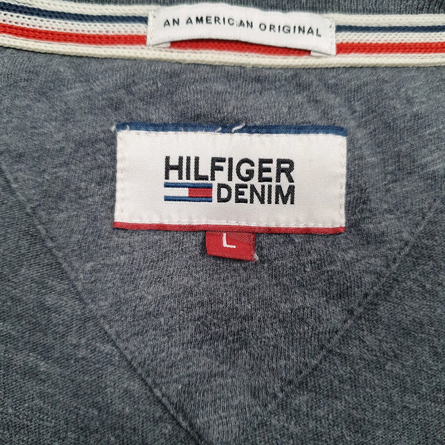 Mens Grey Tommy Hilfiger Spellout  T Shirt
