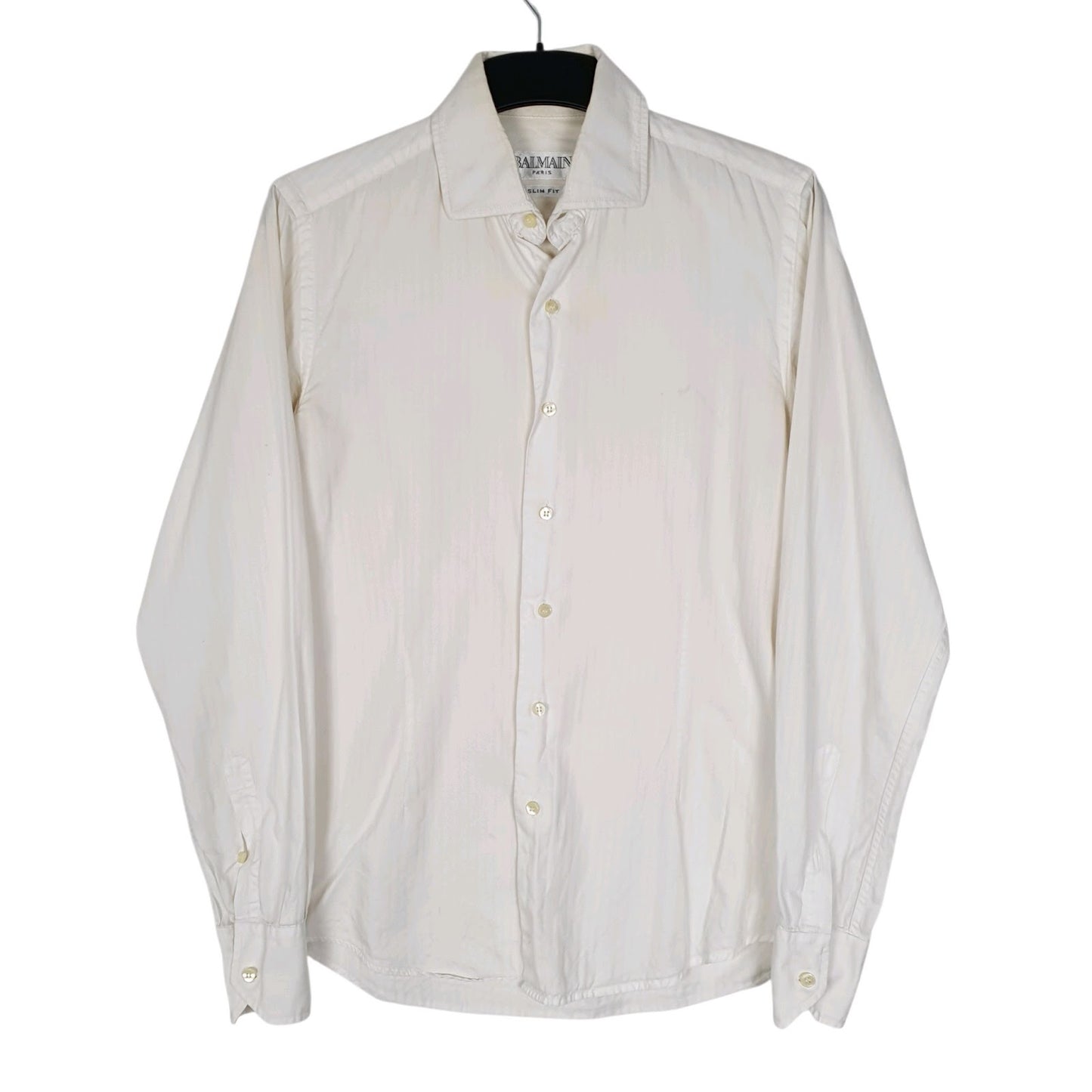 Mens White Balmain  Long Sleeve Shirt