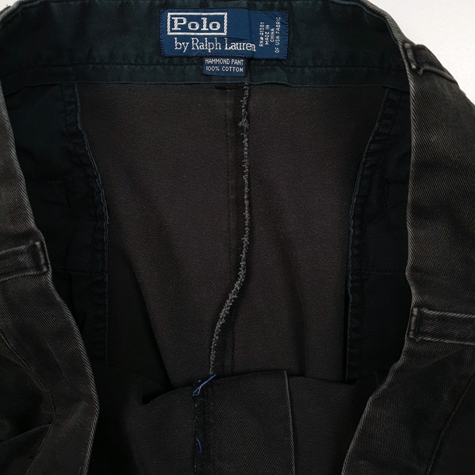 Mens Navy Polo Ralph Lauren Hammond Pant Pleated Vintage 90s  Trousers