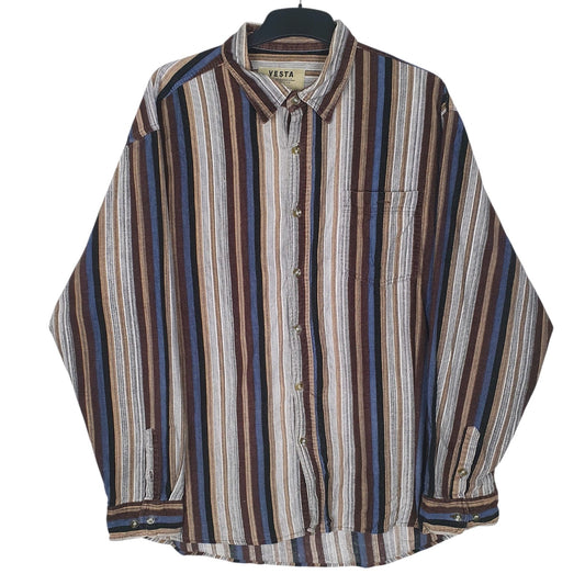 Mens Grey Vest Vintage Long Sleeve Shirt