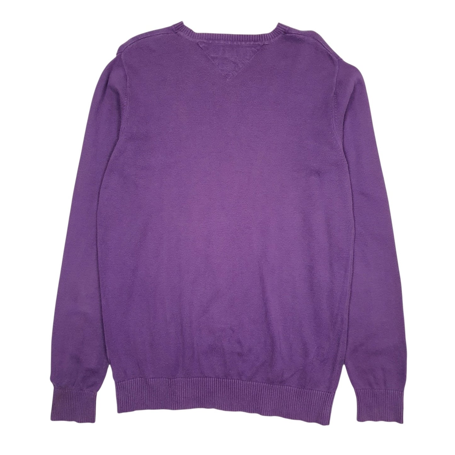 Mens Purple Tommy Hilfiger  V Neck Jumper