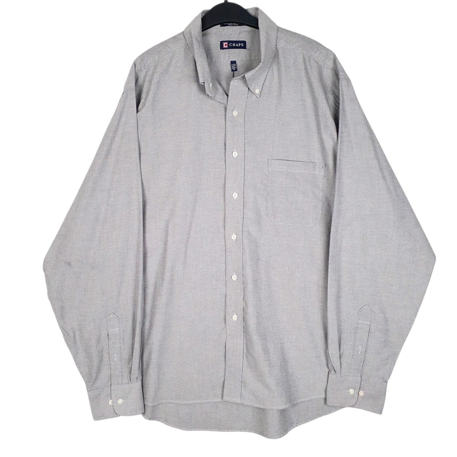 Mens Grey Chaps  Long Sleeve Shirt