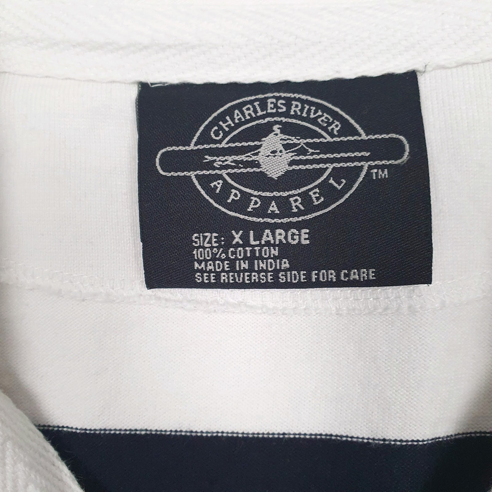 Mens White Charles River Rugby  Polo Shirt