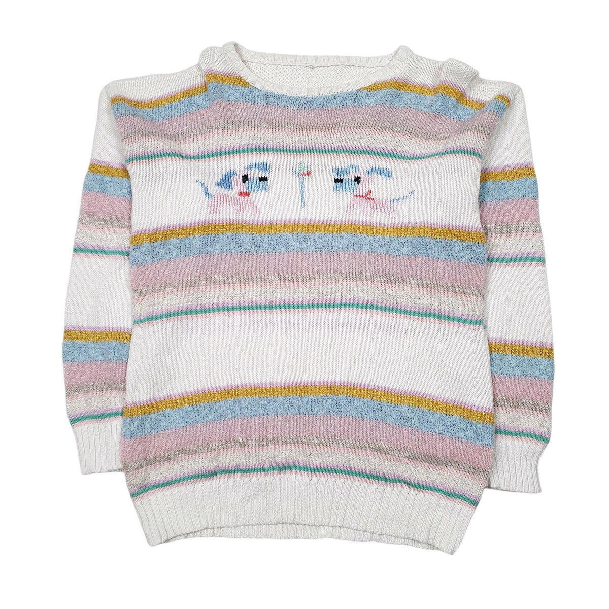 Womens White Unbranded Knit Crewneck Jumper