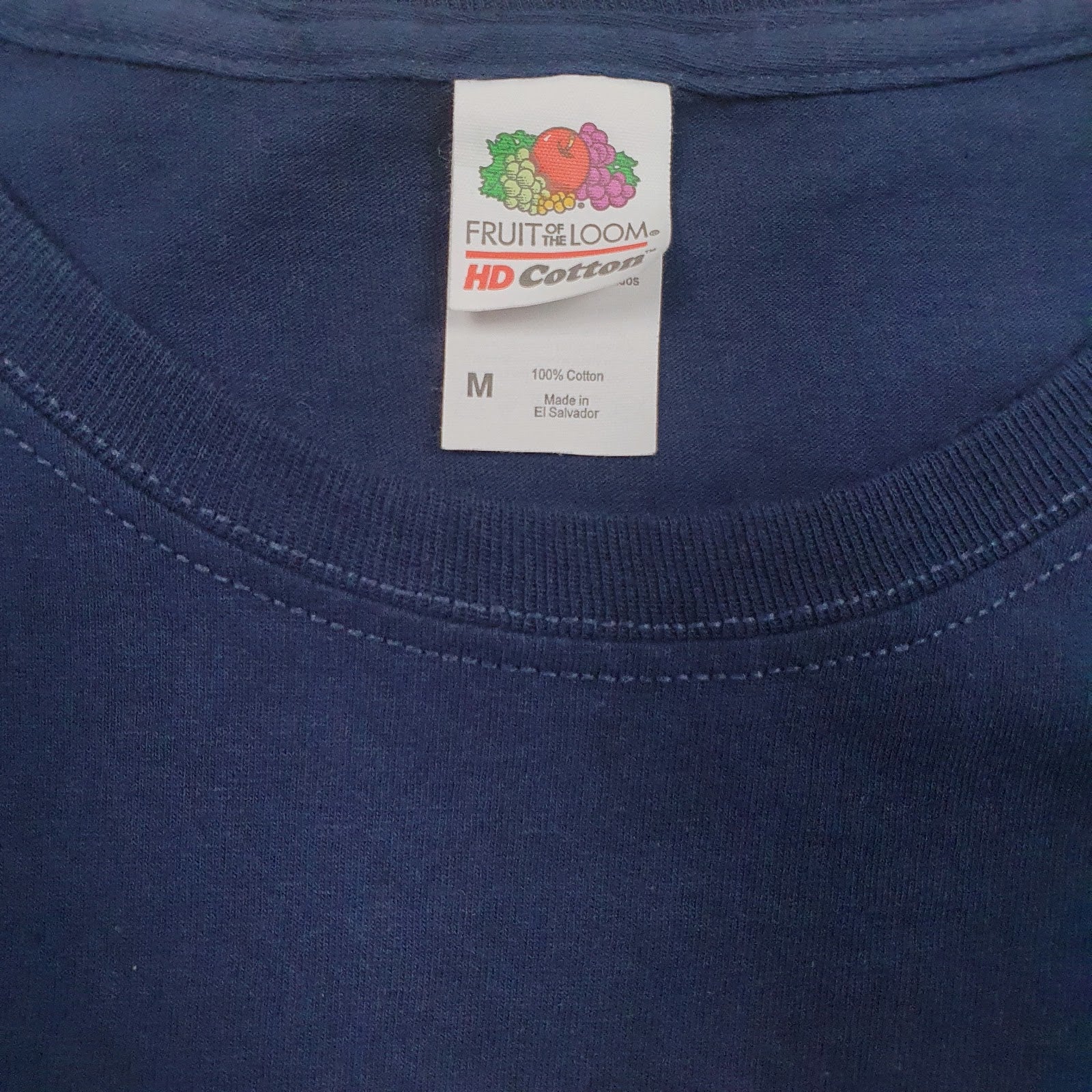 Mens Navy Fruit Of The Loom   T Shirt