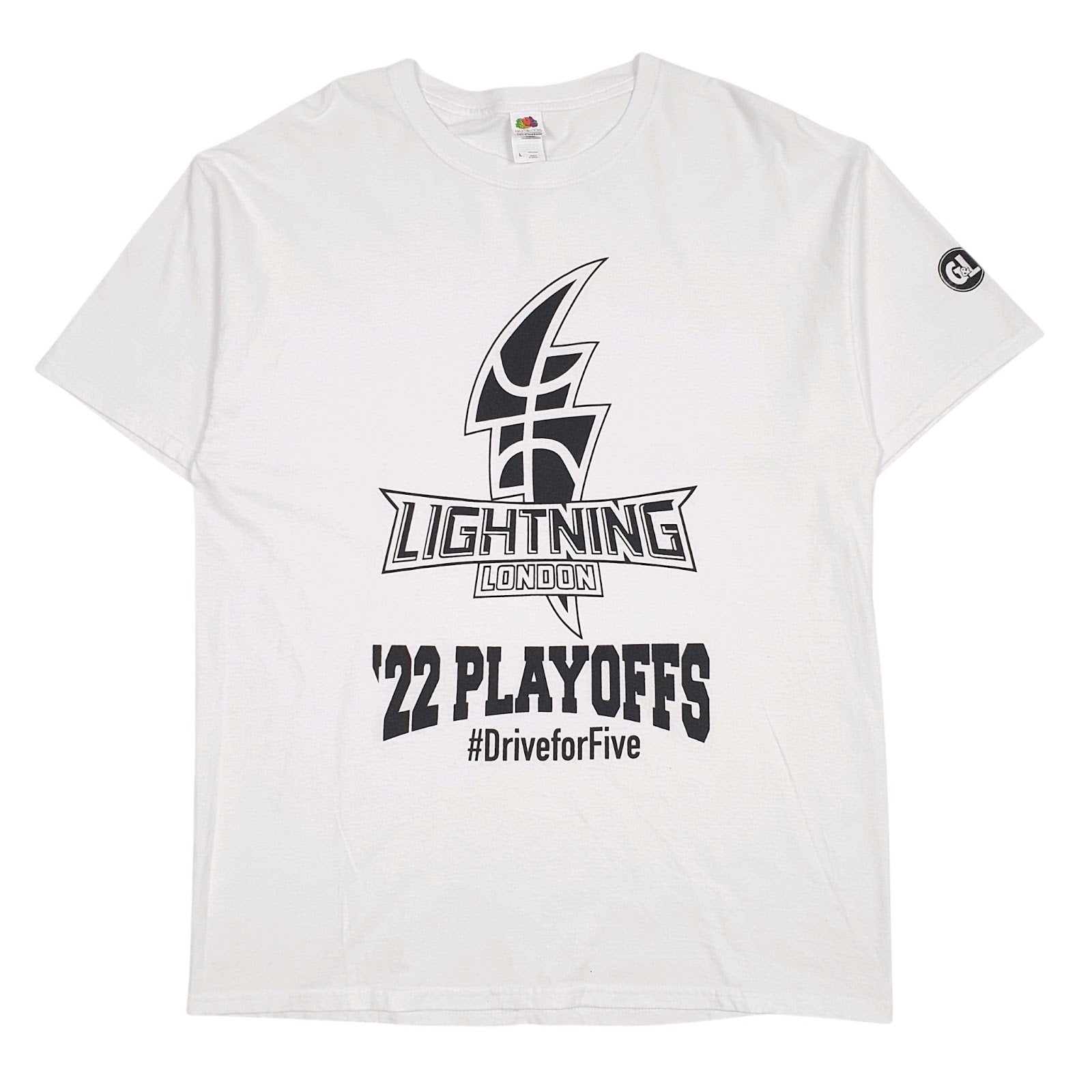 Mens White Fruit Of The Loom Lightning London Short Sleeve T Shirt
