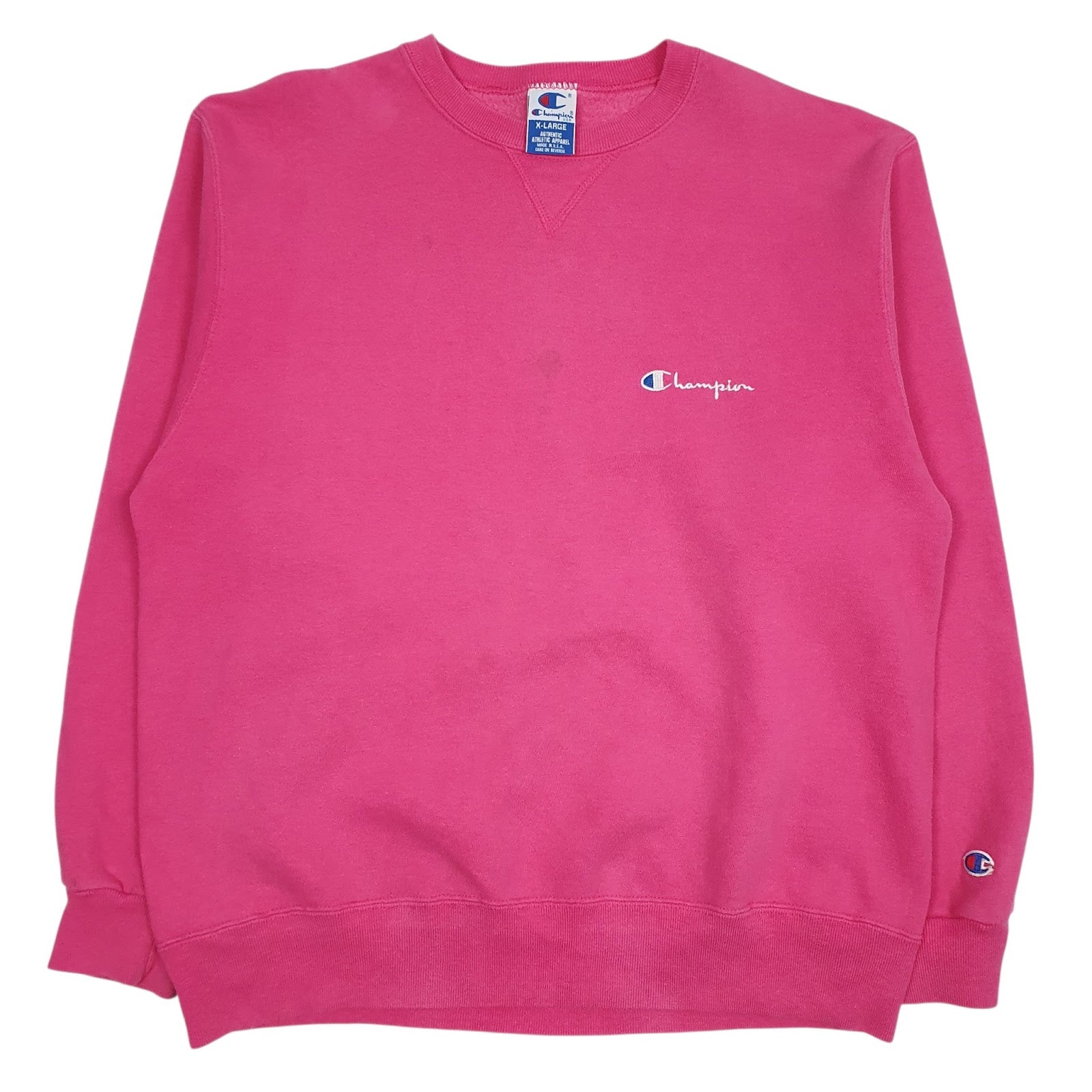 Womens Pink Champion Vintage 90s Made In USA Crewneck Jumper
