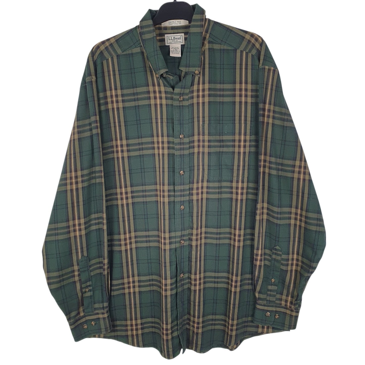 Mens Green L.L.Bean  Long Sleeve Shirt