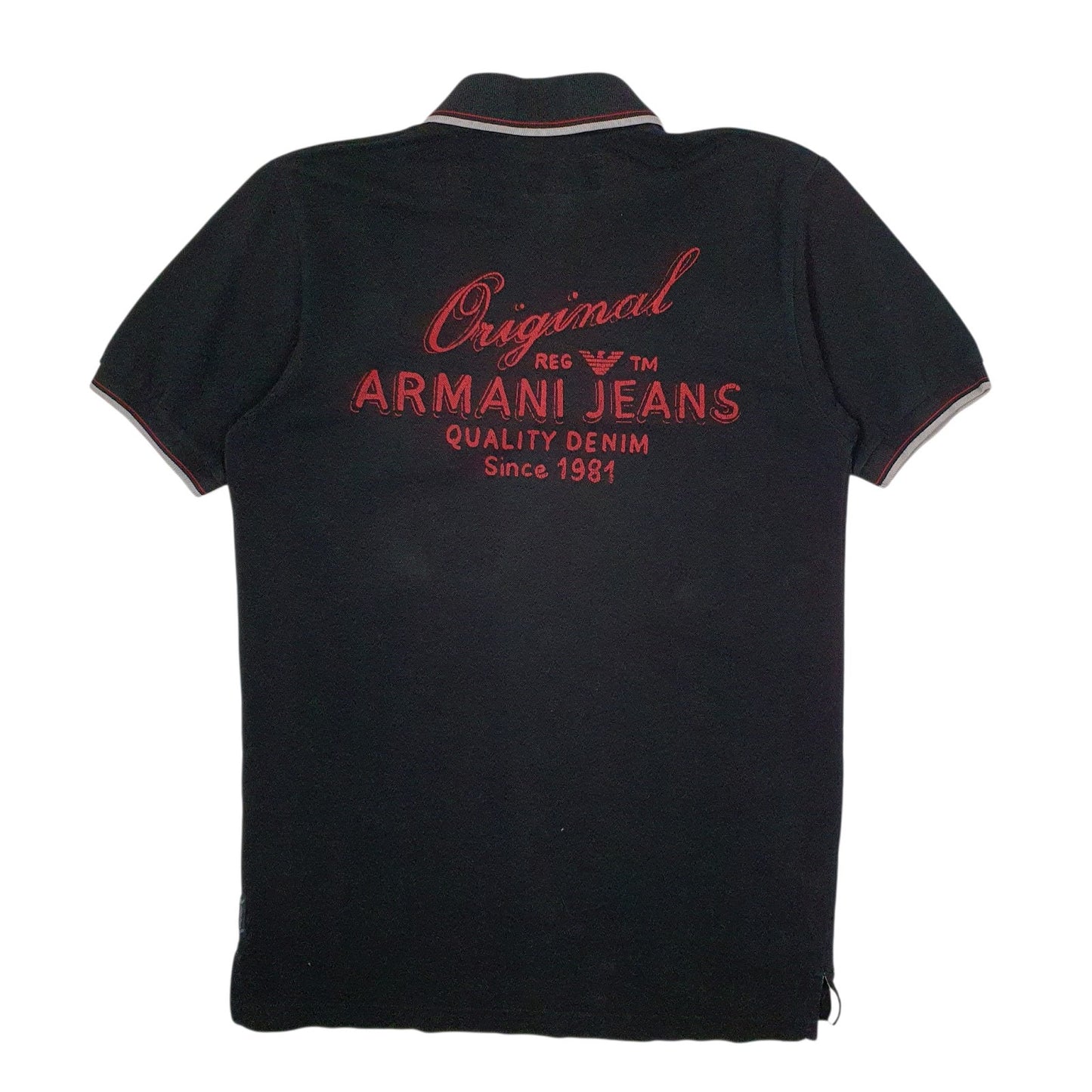 Mens Black Armani Jeans  Hoodie Polo Shirt