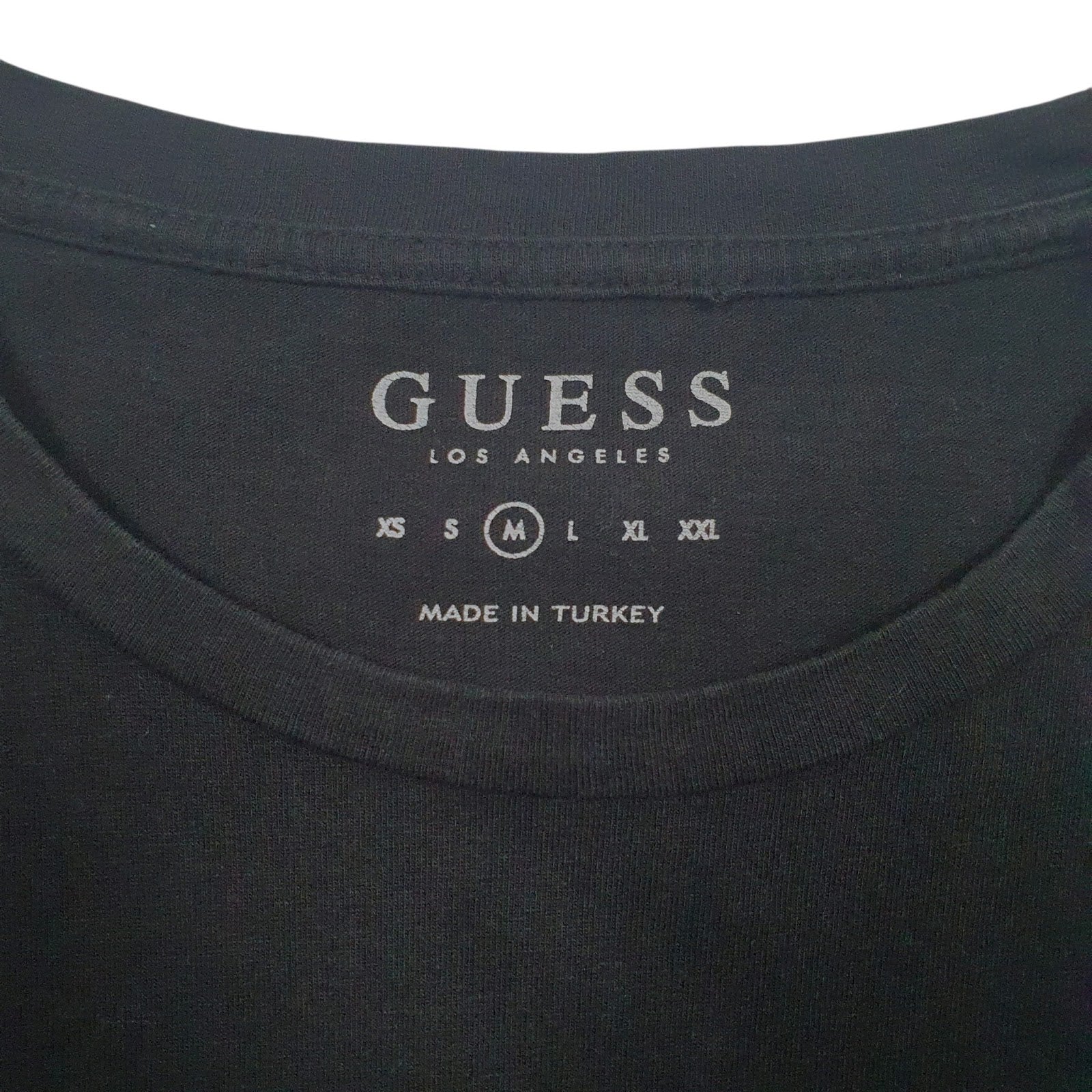 Mens Black Guess Spellout  T Shirt