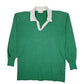 Mens Green Canterbury Rugby Vintage 1970s Made In NZ Long Sleeve Polo Shirt