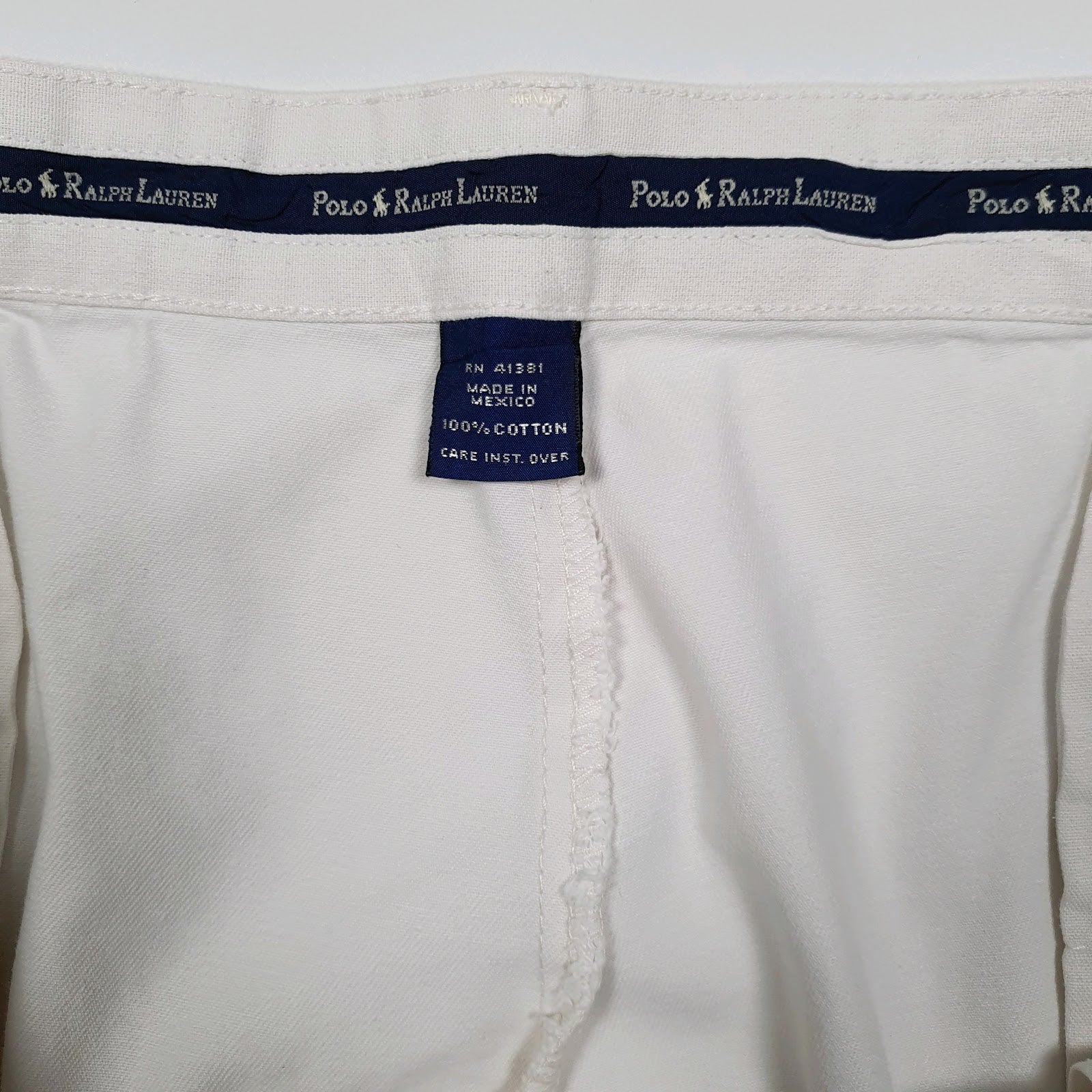 Mens White Polo Ralph Lauren Andrew Pant Double Pleated Vintage 90s  Trousers