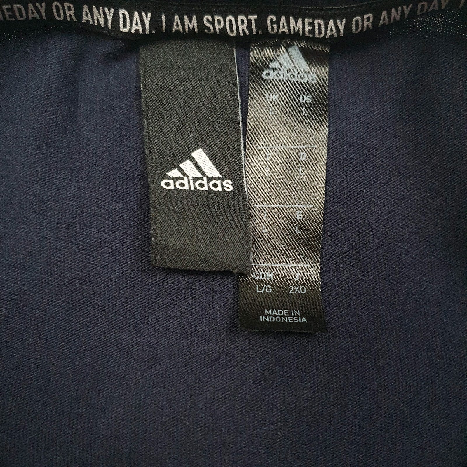 Mens Navy Adidas Spellout  T Shirt