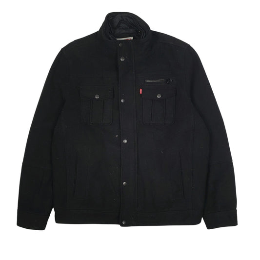 Mens Black Levis Cruiser Wool Windbreaker  Coat