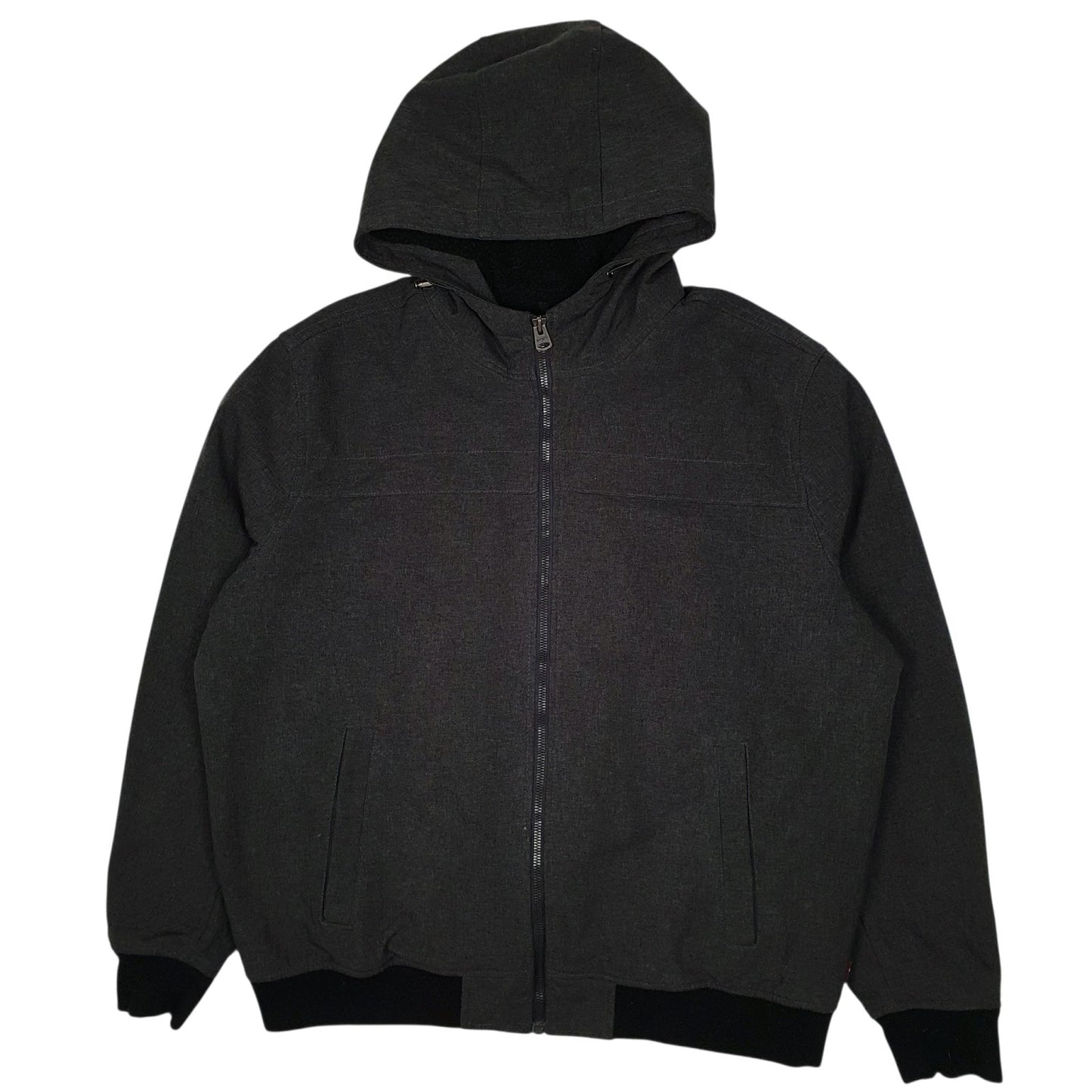 Mens Grey Levis Sherpa Lined Softshell Hoodie  Coat