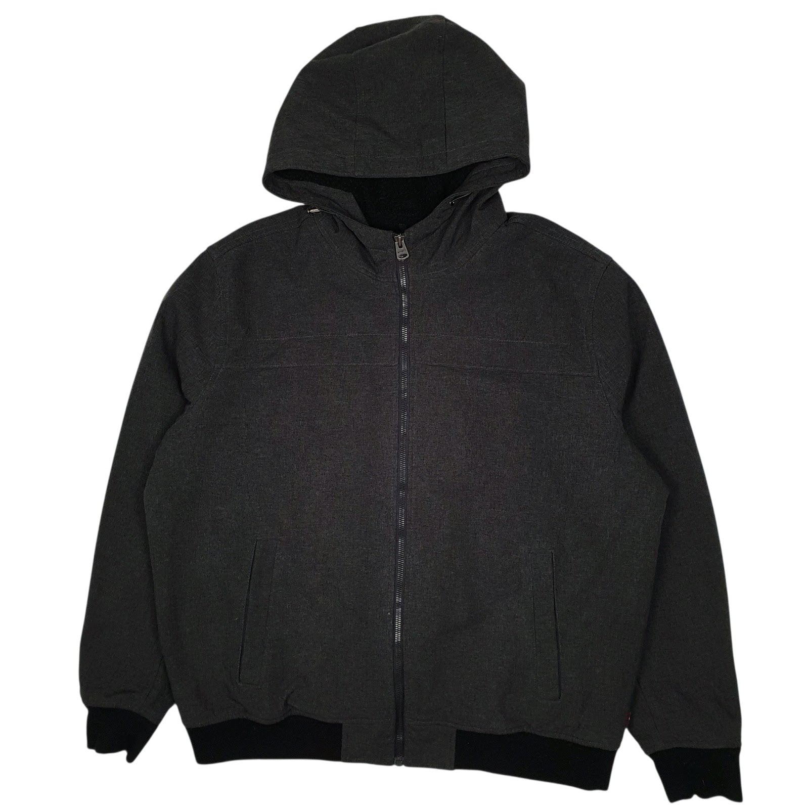 Mens Grey Levis Sherpa Lined Softshell Hoodie  Coat