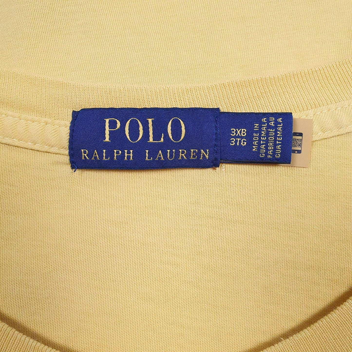 Mens Yellow Polo Ralph Lauren Spellout  T Shirt
