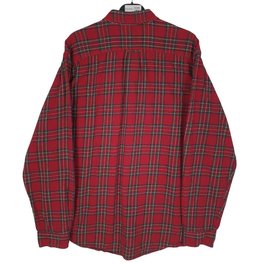 Mens Red Eddie Bauer Flannel  Shirt